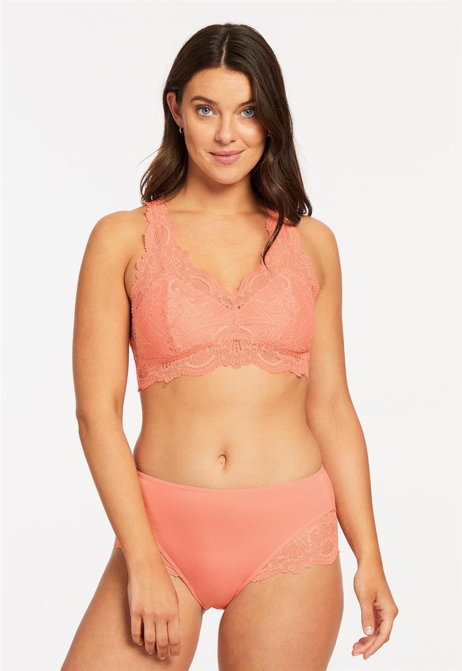 Fleur't Belle Epoque Lace T-Back Bralette in Champagne