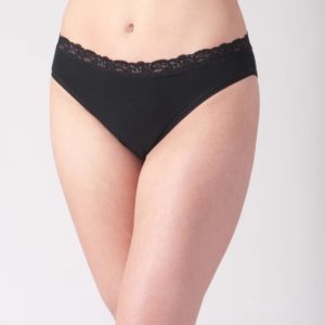 Cotn Lace Trim Hi-Cut Brief