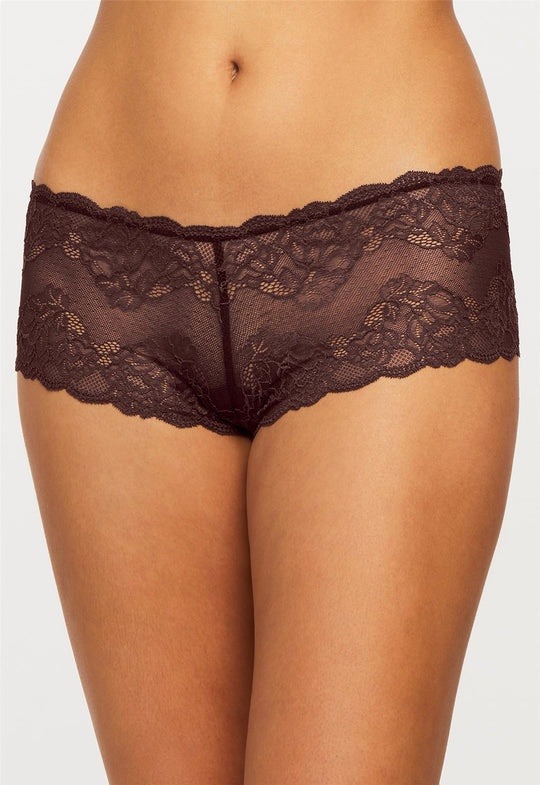 Montelle Lace Cheeky Boyshort-Cocoa - Uplift Intimate Apparel