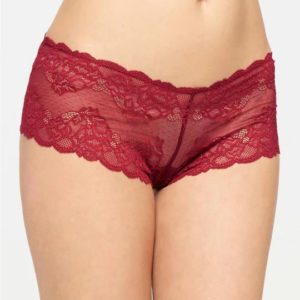 Montelle Lace Cheeky Boyshort-Merlot