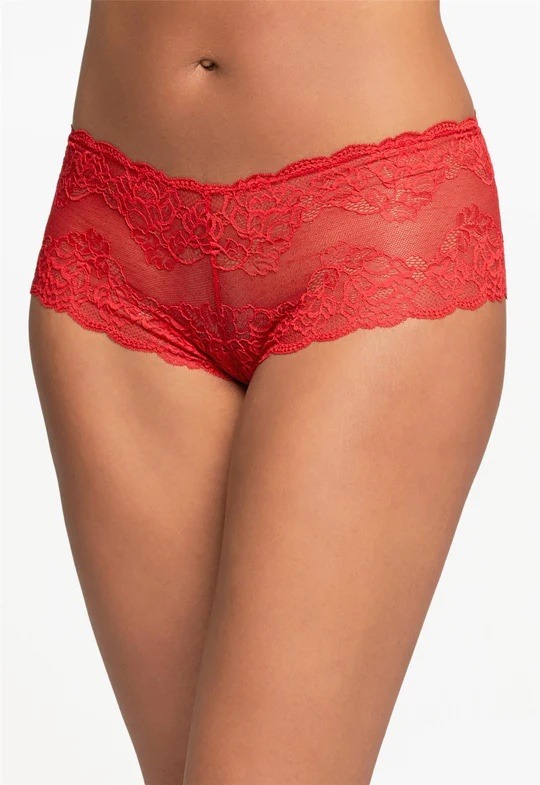 Montelle Lace Cheeky Boyshort-Tango Red - Uplift Intimate Apparel