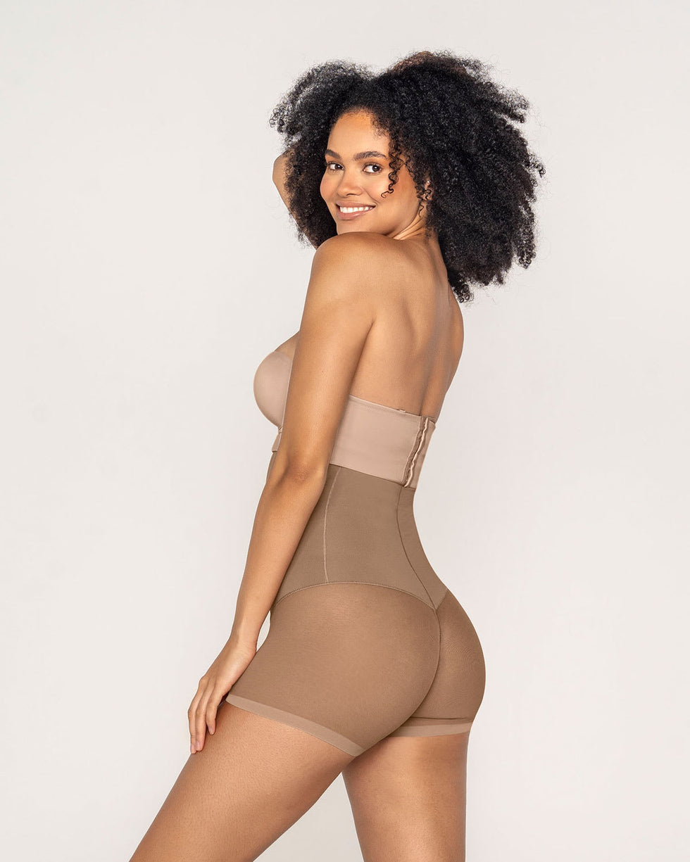 Leonisa Firm Compression High Waisted Sheer Short Shaper