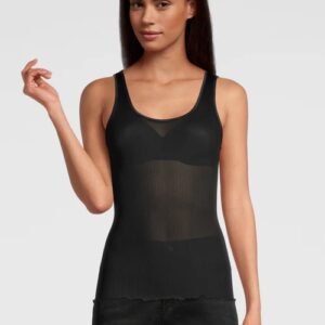 Oscalito Silk Organza Ribbed Tank Top